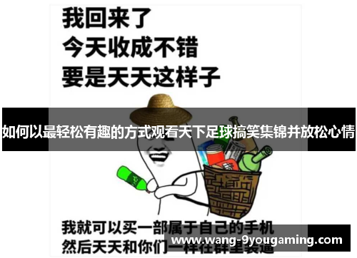 如何以最轻松有趣的方式观看天下足球搞笑集锦并放松心情